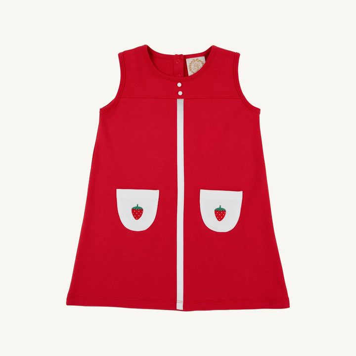 Peggy Pocket Dress Heavy Weight Knit -  Richmond Red/Worth Ave White/Strawberries