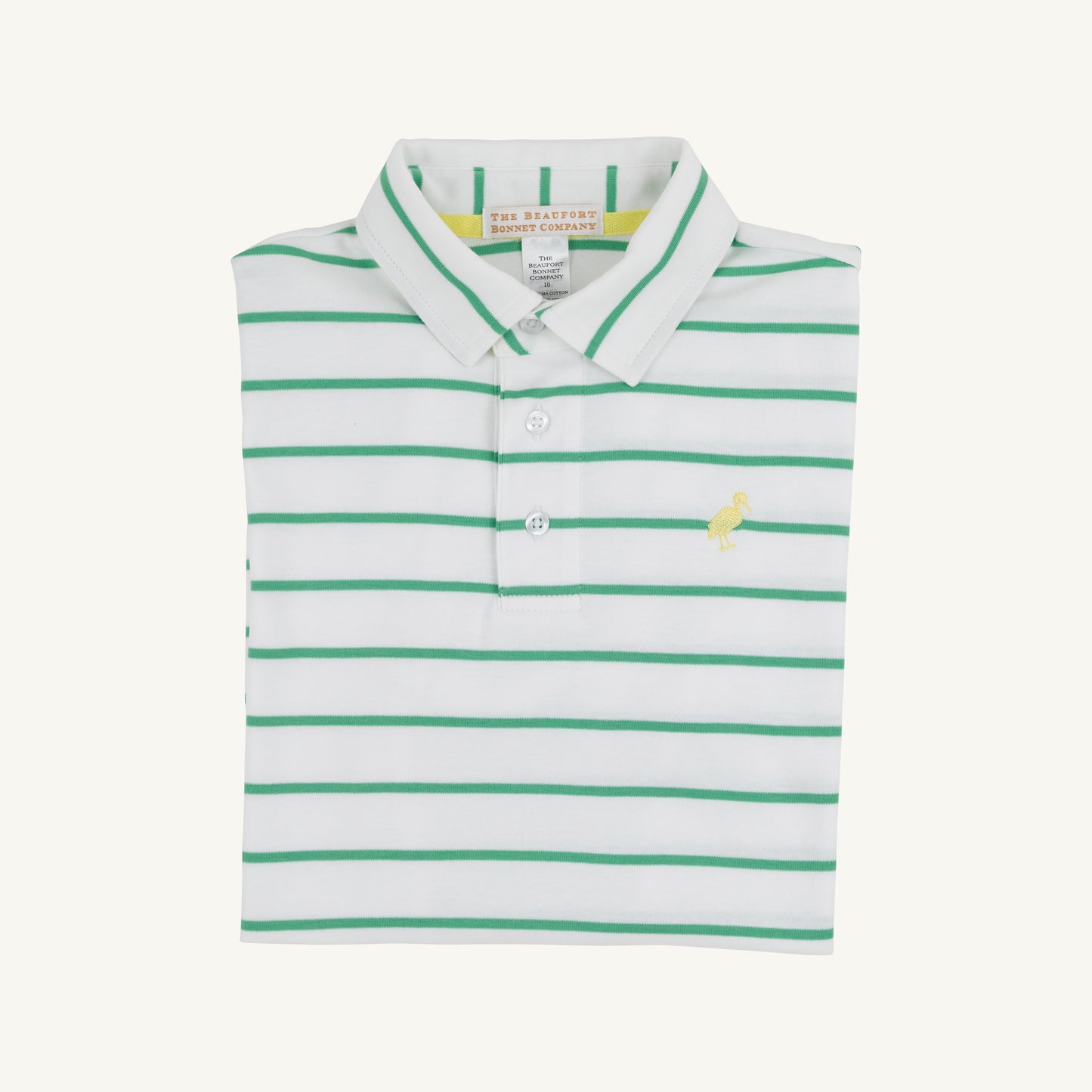 Prim And Proper Polo Short Sleeve Pima - Gibson Island Green Stripe/Lake Worth Yellow