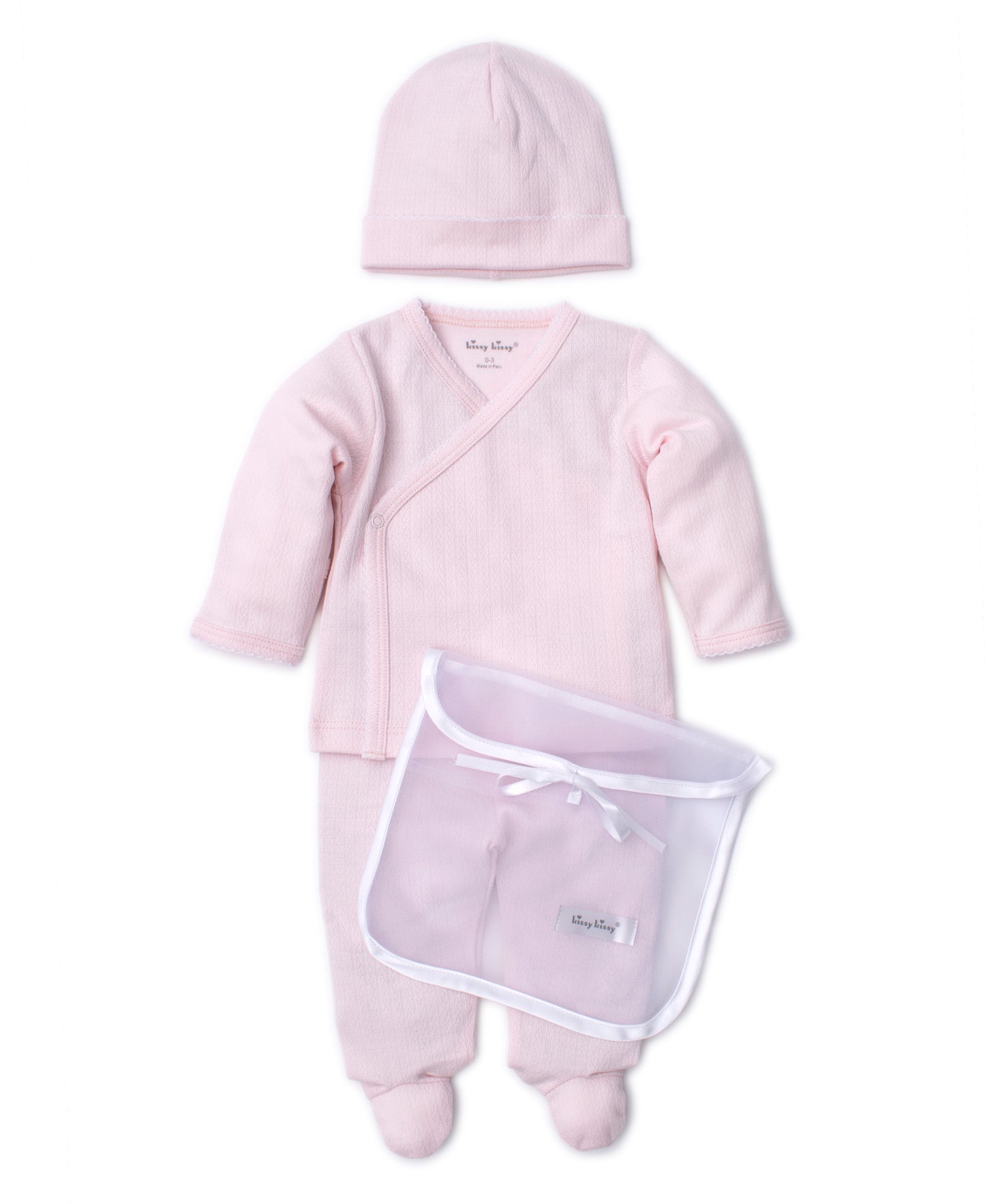 Pointelle Take Me Home Set with Tulle Bag - Pink