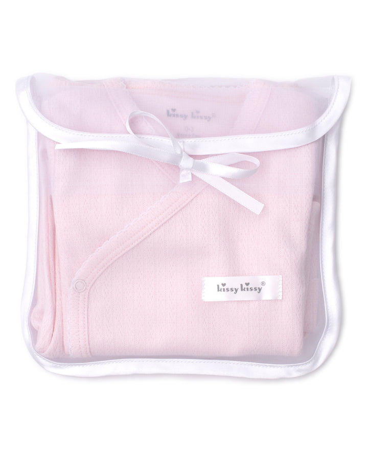 Pointelle Take Me Home Set with Tulle Bag - Pink