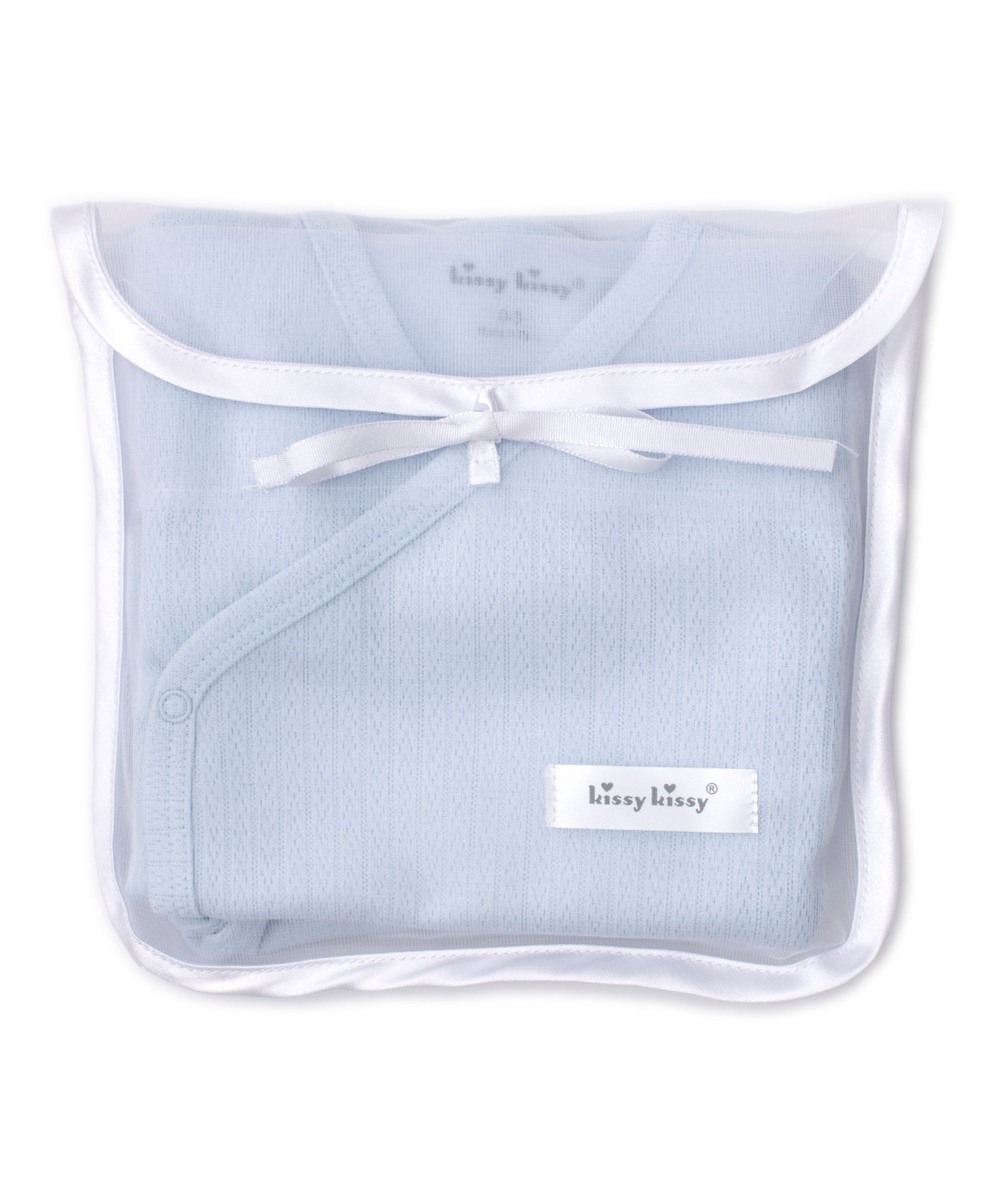 Pointelle Take Me Home Set with Tulle Bag - Light Blue