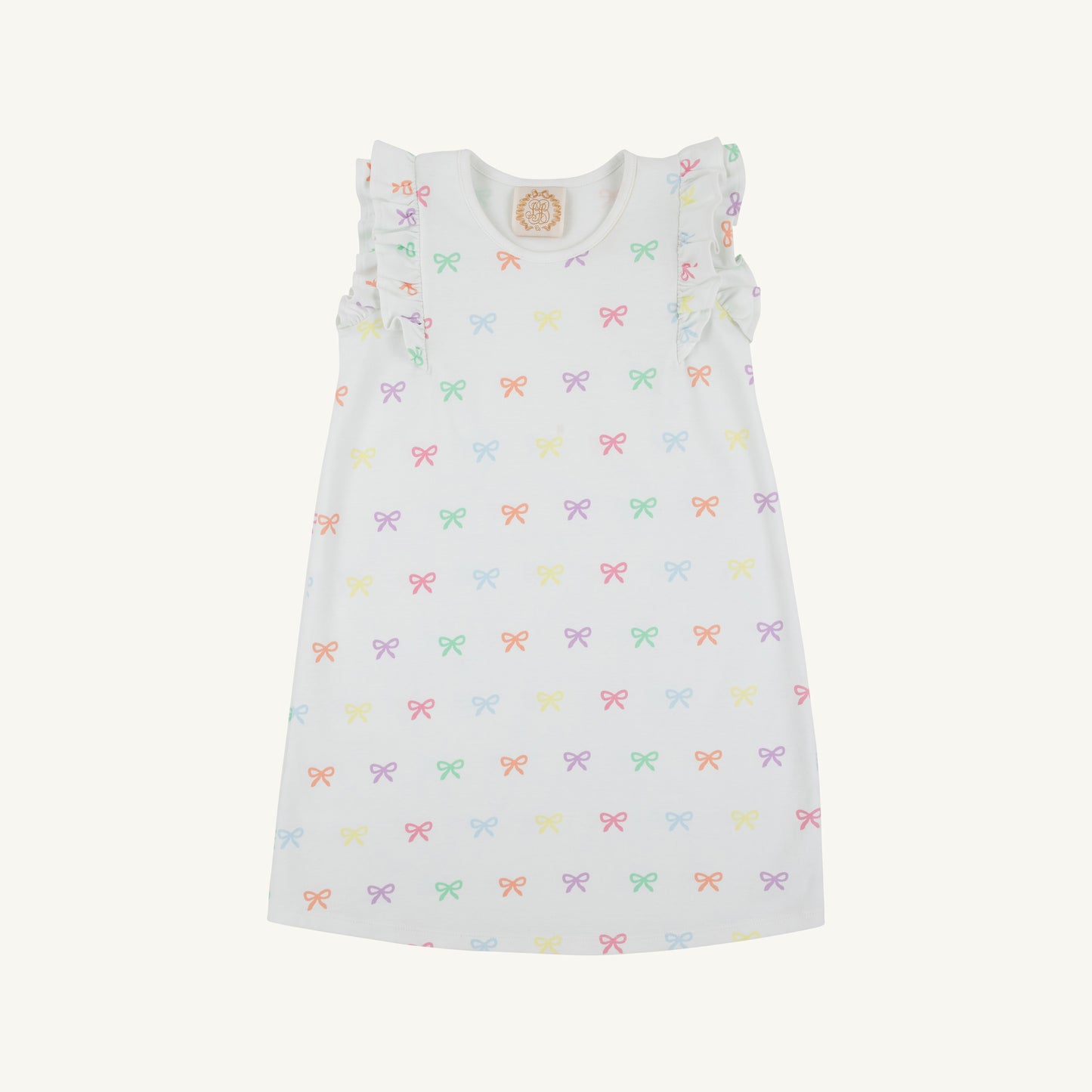 Ruehling Ruffle Dress - Bitty Bows (Worth Avenue White)