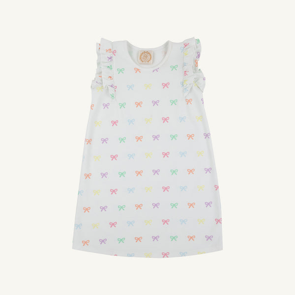Ruehling Ruffle Dress - Bitty Bows (Worth Avenue White)
