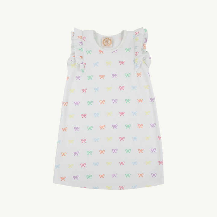 Ruehling Ruffle Dress - Bitty Bows (Worth Avenue White)