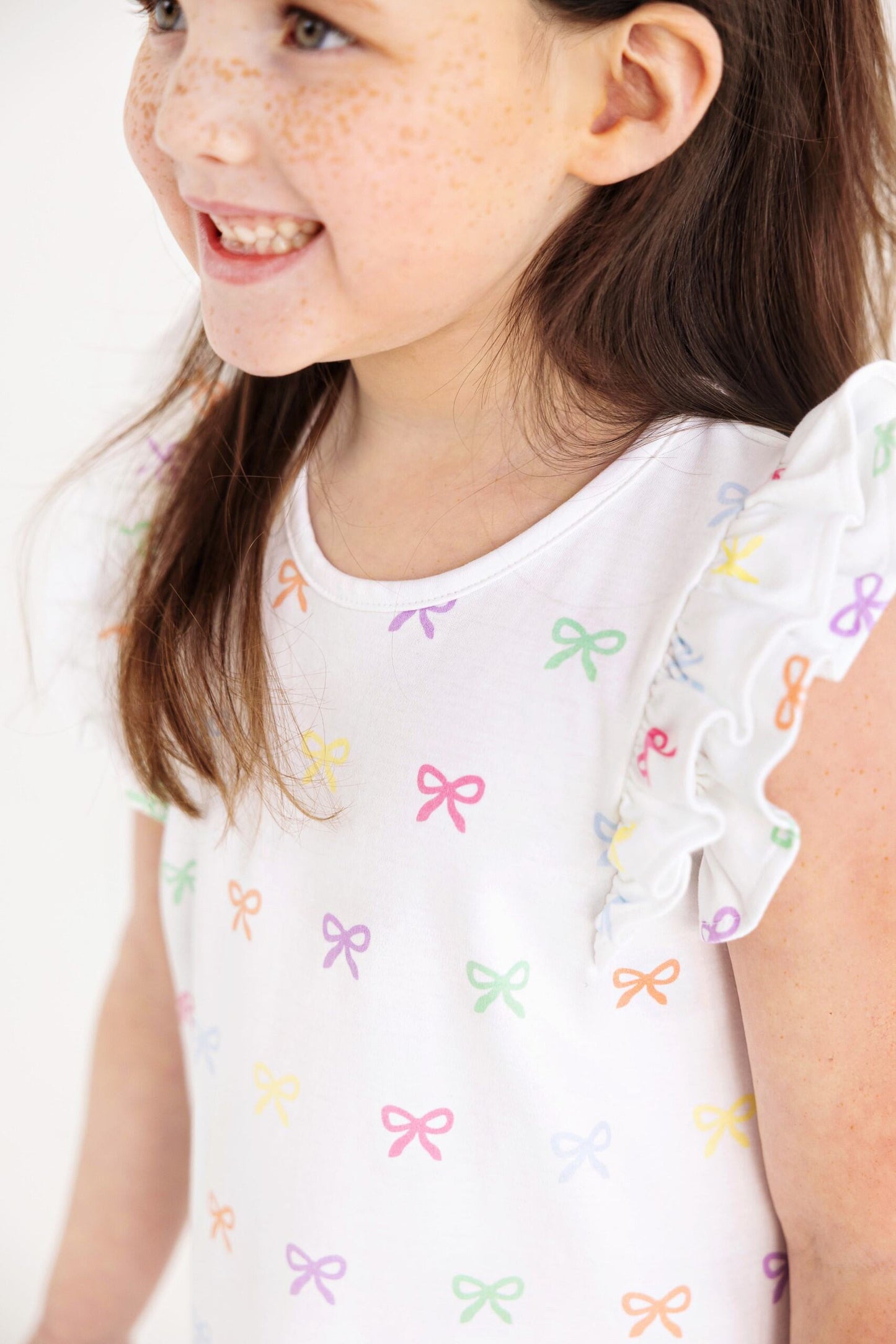 Ruehling Ruffle Dress - Bitty Bows (Worth Avenue White)