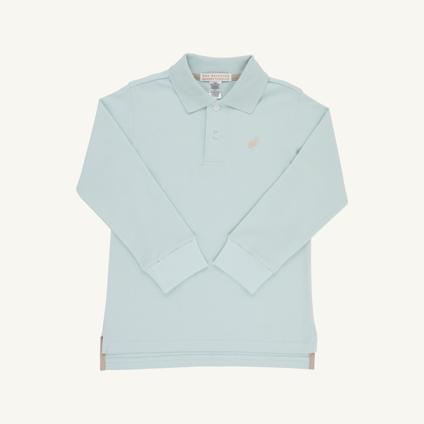 Prim And Proper Polo LS Pima - Old Greenwich Green/Keeneland Khaki