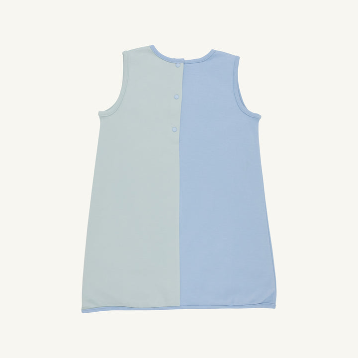 Kennedy Colorblock Dress Heavy Weight Knit - Sarasota Sky/Old Greenwich Green