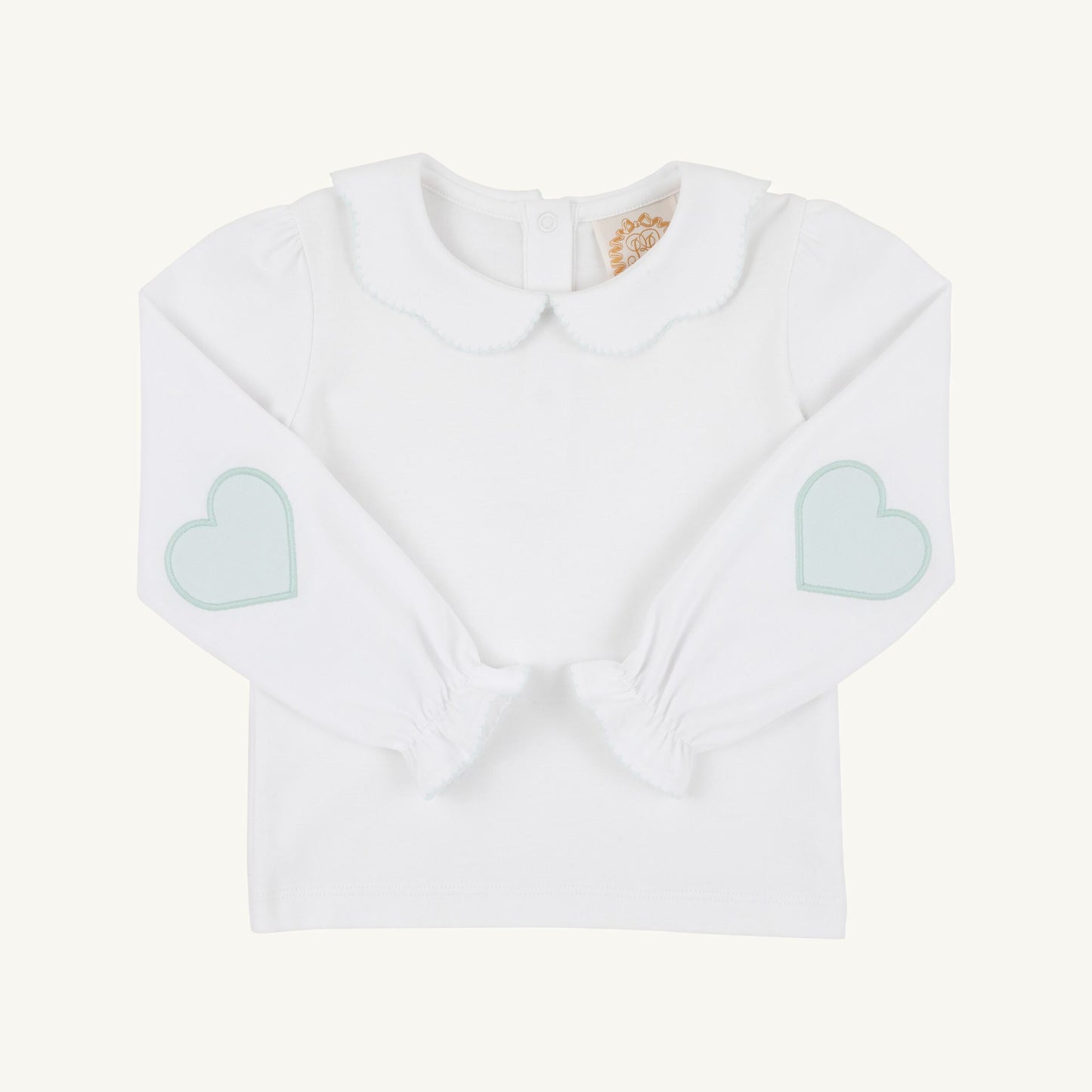 Emma's Elbow Patch Top - Worth Ave White/Old Greenwich Green/Hearts