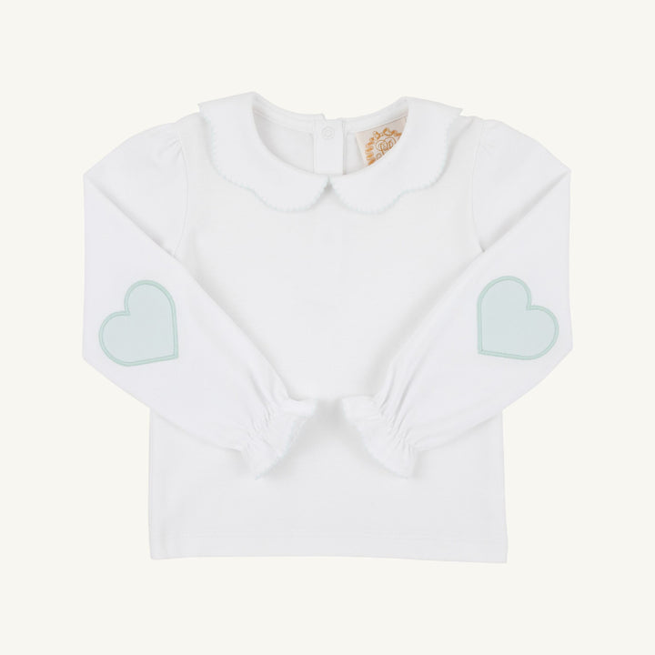 Emma's Elbow Patch Top - Worth Ave White/Old Greenwich Green/Hearts
