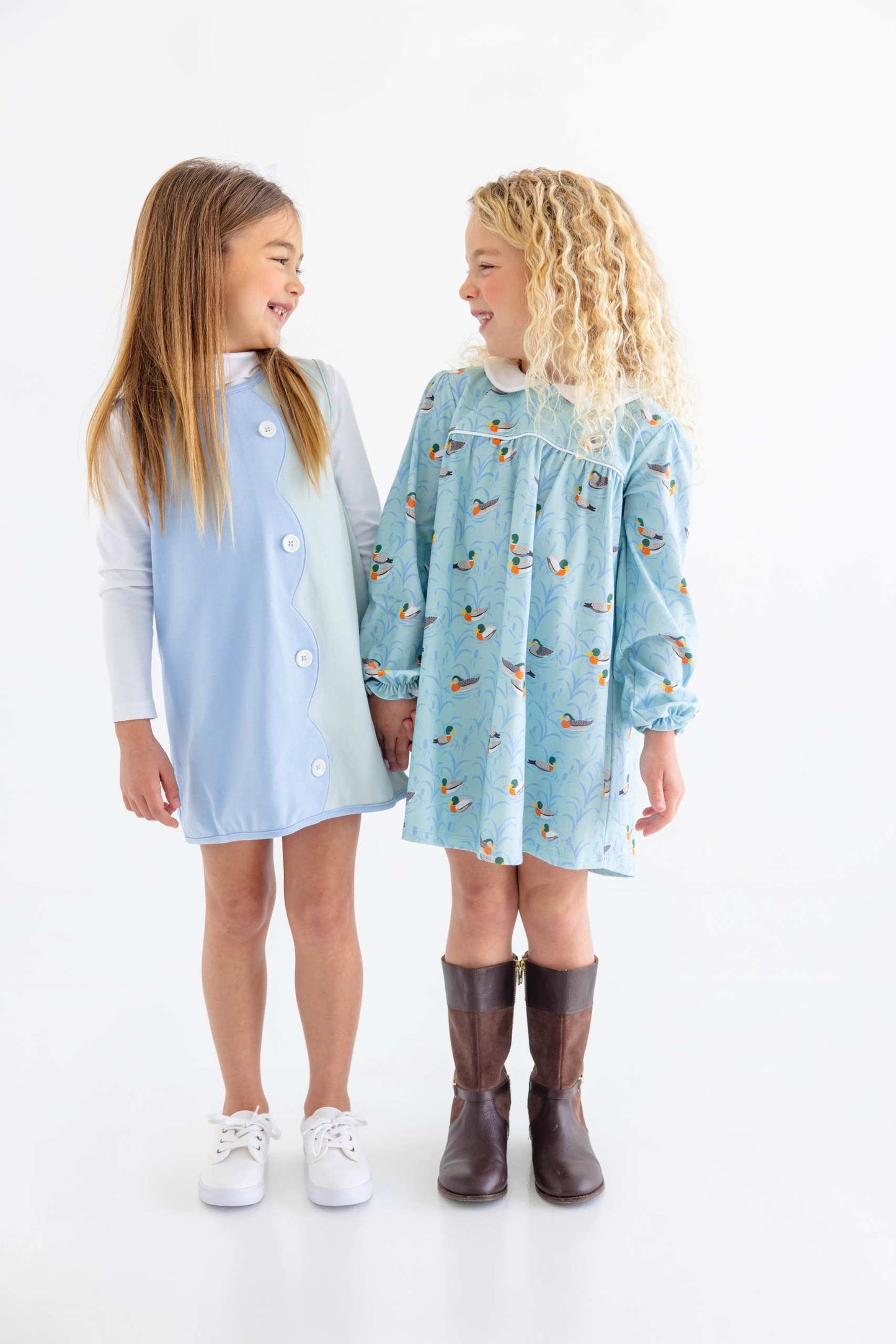 Long Sleeve Maerin Fitz Frock - Fine Weather for Ducks/Worth Ave White/Sarasota Sky