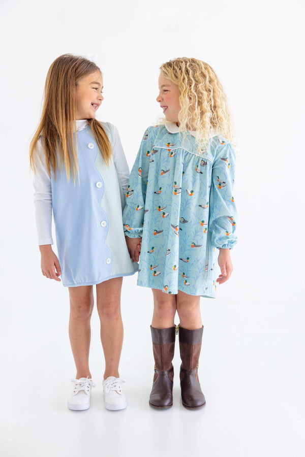 Long Sleeve Maerin Fitz Frock - Fine Weather for Ducks/Worth Ave White/Sarasota Sky