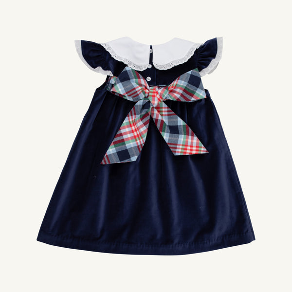 Franny Frock Velveteen - Nantucket Navy/Worth Ave White/Covington Cottage Plaid