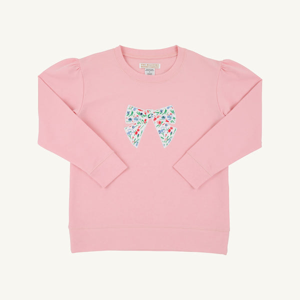 Cassidy Comfy Crewneck Puff Sleeve - Sandpearl Pink/Fair St Floral/Bow
