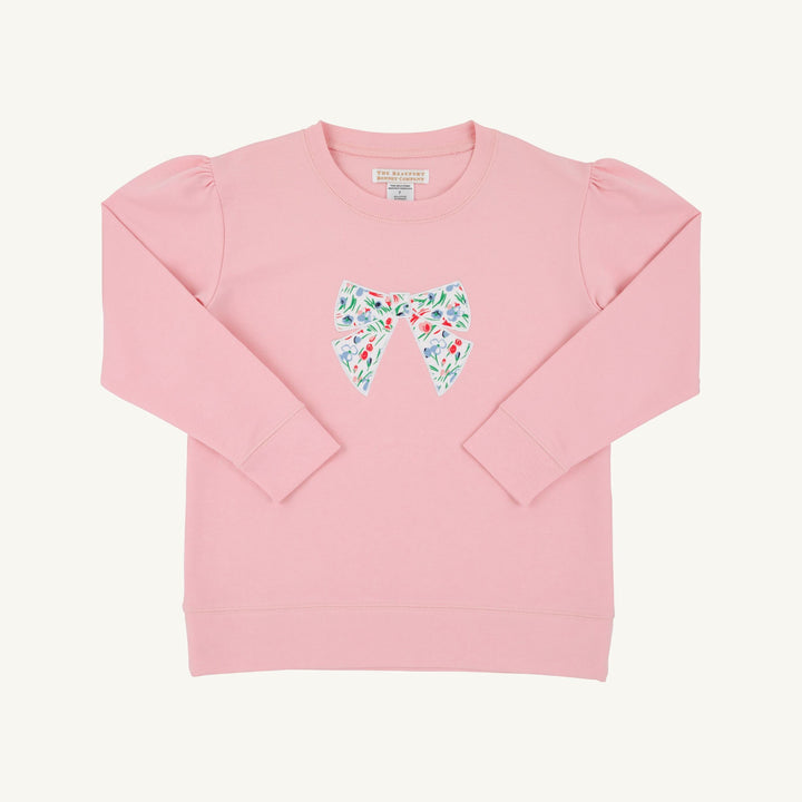 Cassidy Comfy Crewneck Puff Sleeve - Sandpearl Pink/Fair St Floral/Bow