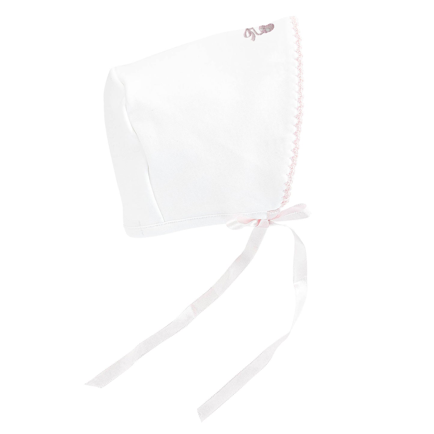 Sugarplum Steps Embroidered Bonnet with Crochet Trim