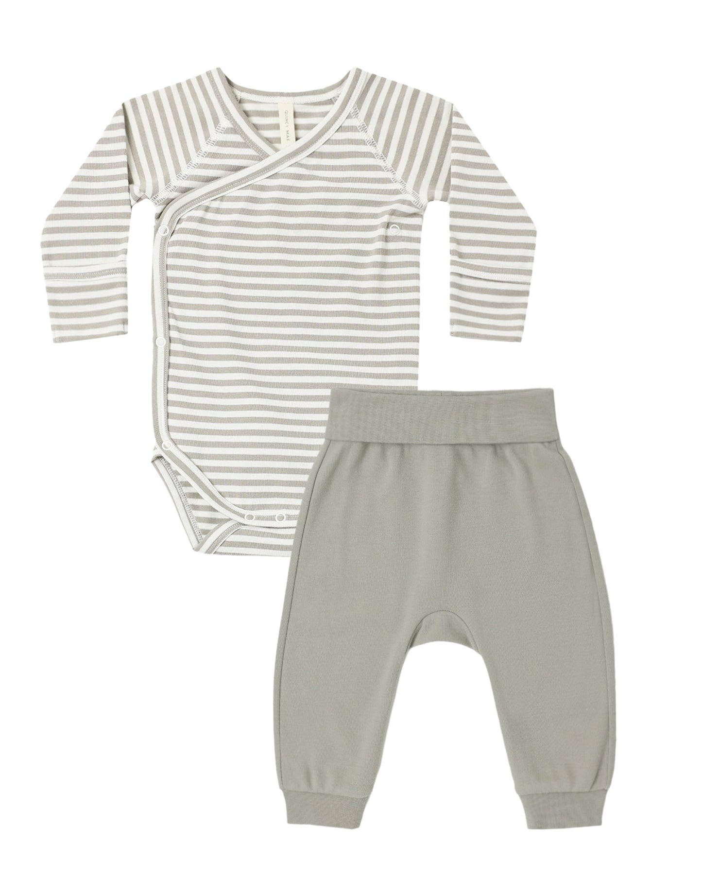 Side Snap Bodysuit & Pant Set Laurel Stripe