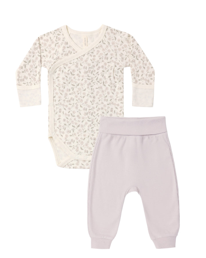 Side Snap Bodysuit & Pant Set Floret