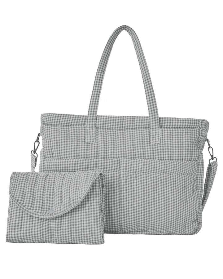 Midnight Gingham Diaper Bag