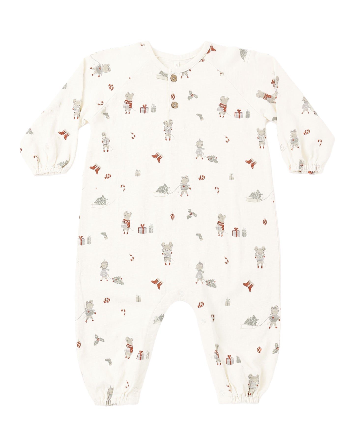 Henley Jumpsuit Holiday Mouse