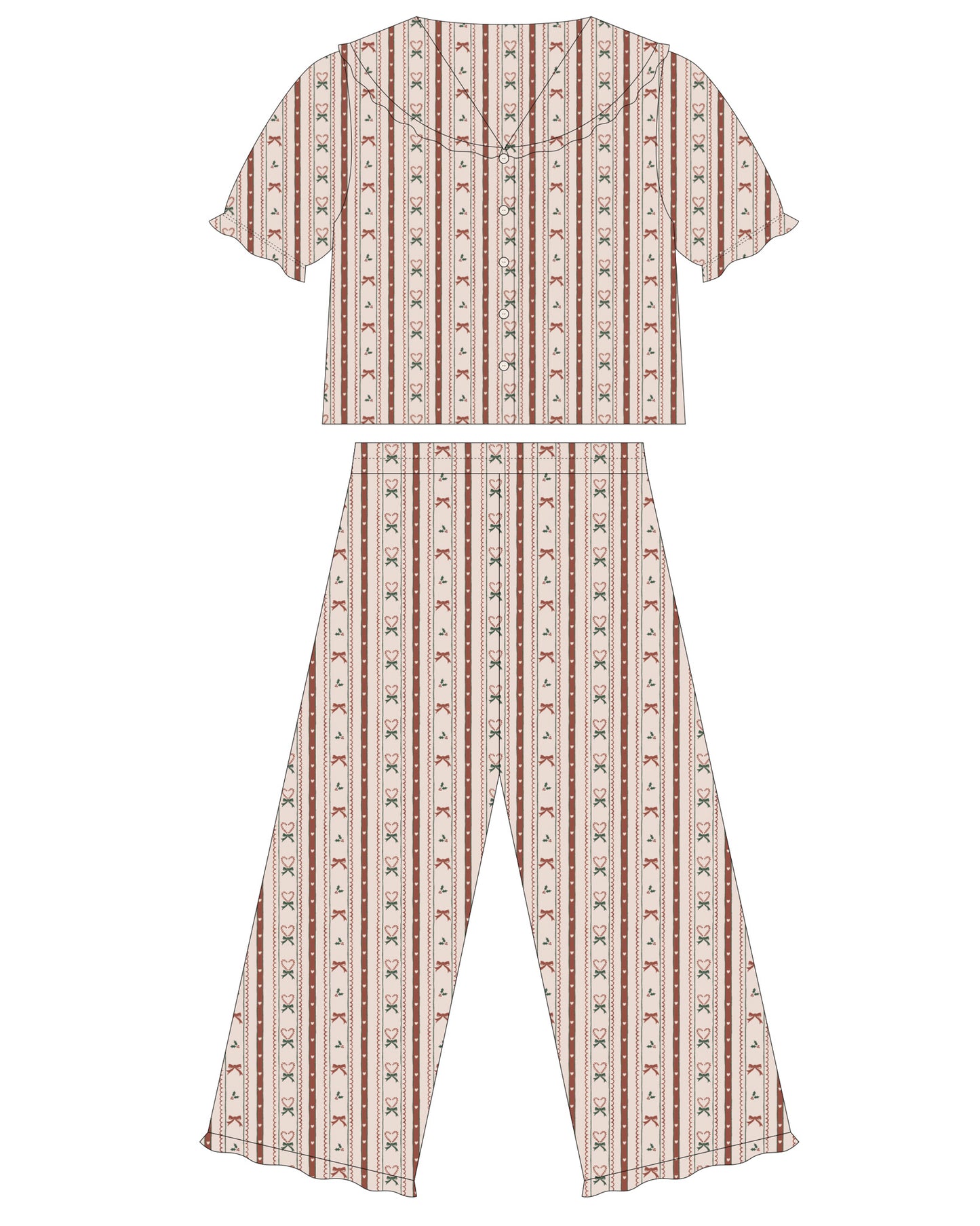 Teen Ruffle PJ's Candy Cane Lane