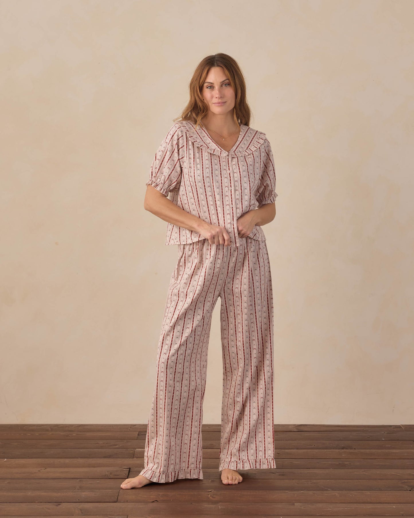 Women's Ruffle PJ's Candy Cane Lane