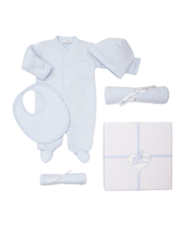Simple Stripes Blue 5PC Gift Set w/ Gift Box