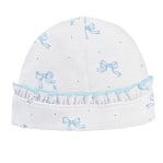 Pretty Bows Blue Printed Ruffle Hat