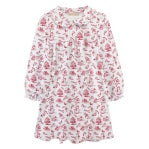 Christmas Toile Printed Toddler Dress with Round Collar