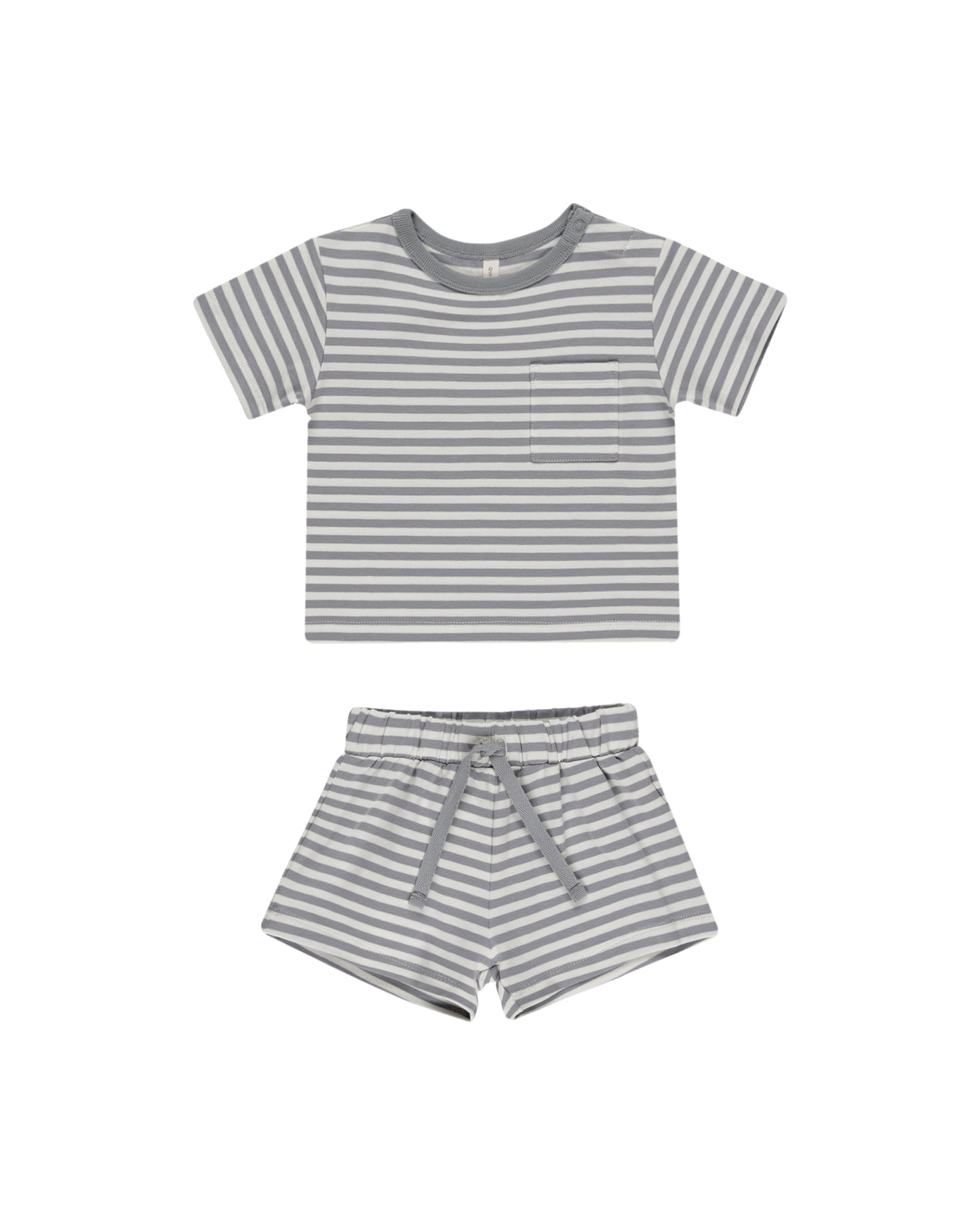 Pocket Tee + Short Set  || Blue Stripe