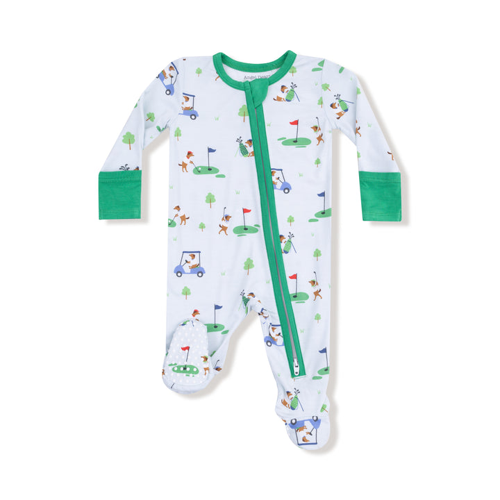 Dog Gone Golf - Blue - 2 Way Zipper Footie