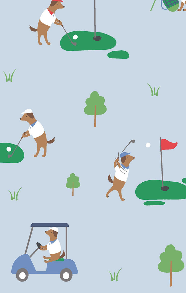 Dog Gone Golf - Blue - 2 Way Zipper Footie
