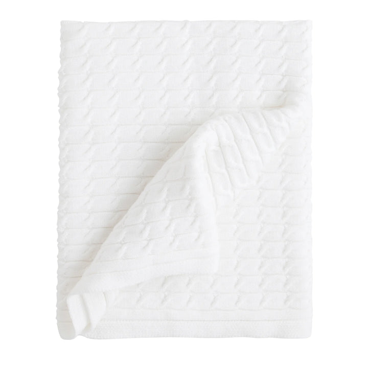 Cable Knit Blanket - White