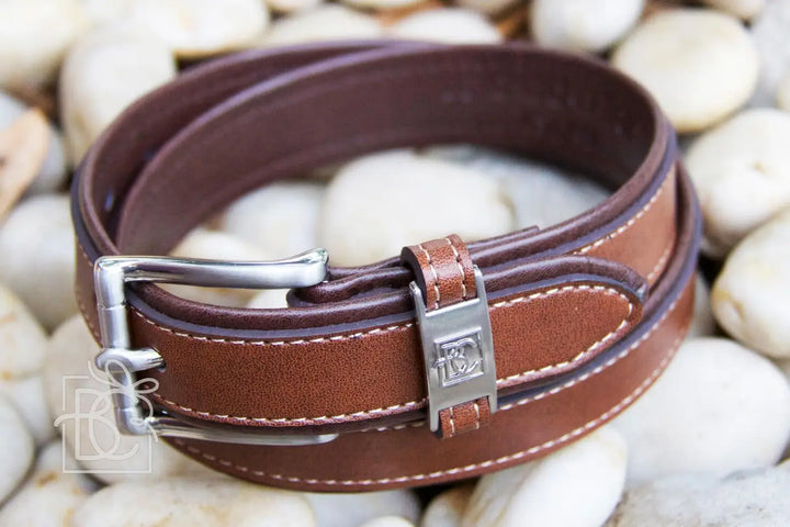 Double Leather Belt- Brown/Lt Brown