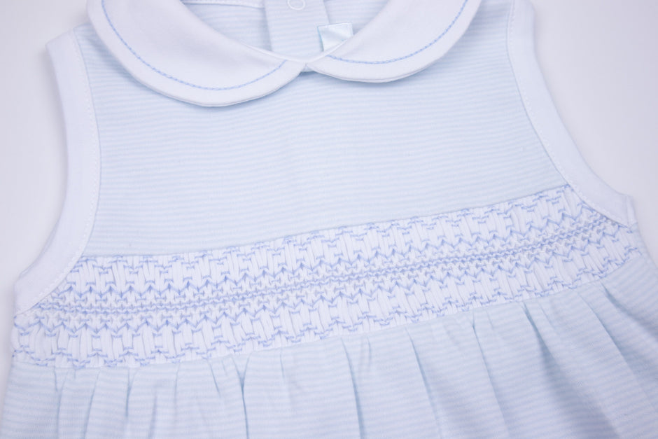 Boys Fuzzy Cotton Boll on Blue Romper by Three Sisters main image 1