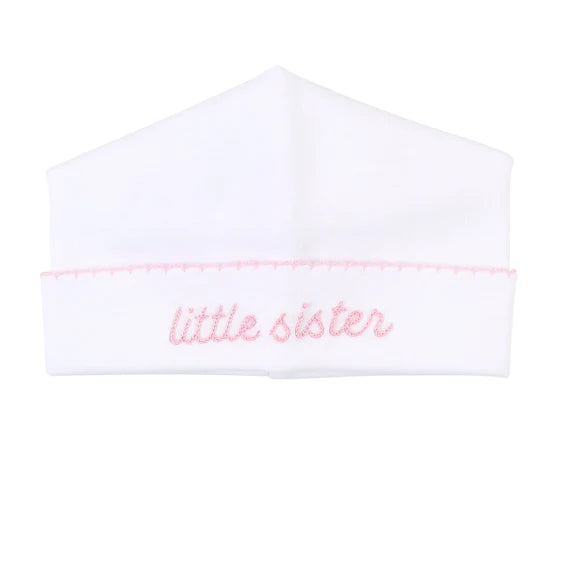 Little Sister Pink Embroidered Hat