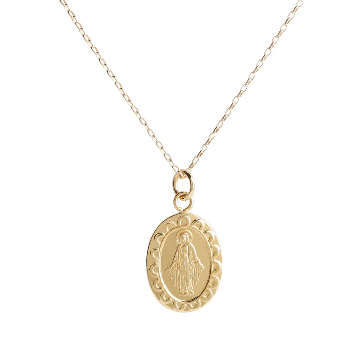 Gold Plated Miraculous Medal Necklace for Girls & Kids