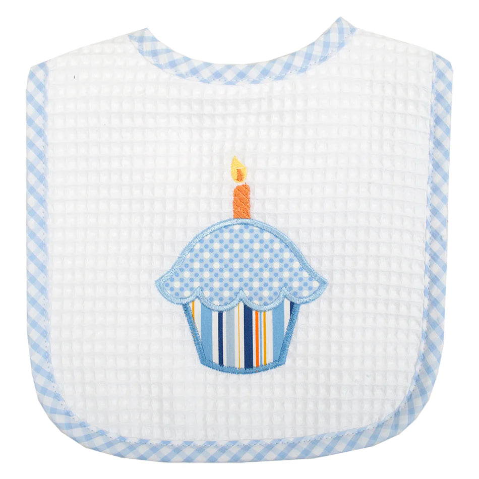 Blue Cupcake Birthday Bib