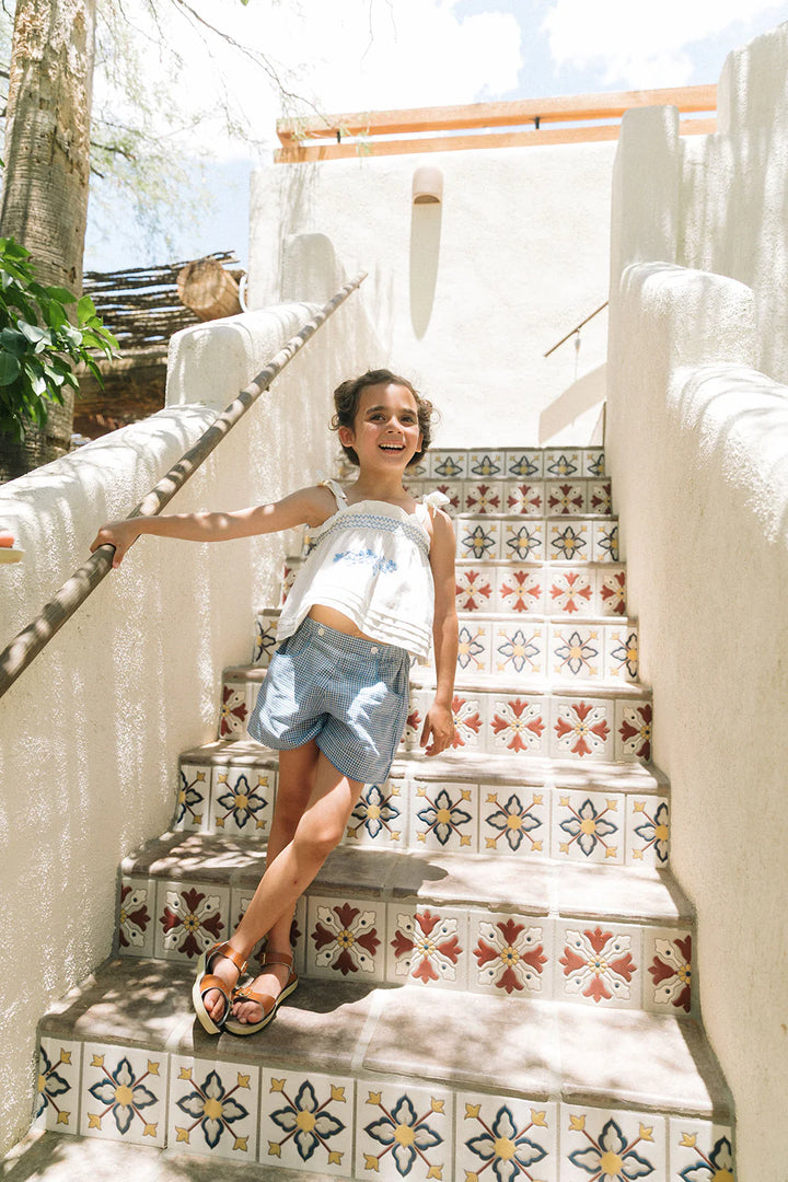 Begonia Shorts - Blue Gingham