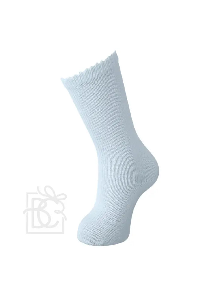 Perlé Scottish Yarn Knee High Socks in Sky Blue