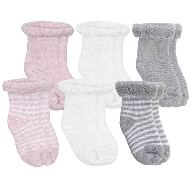 Socks Terry - Pack Of 6 Pink-Grey-White