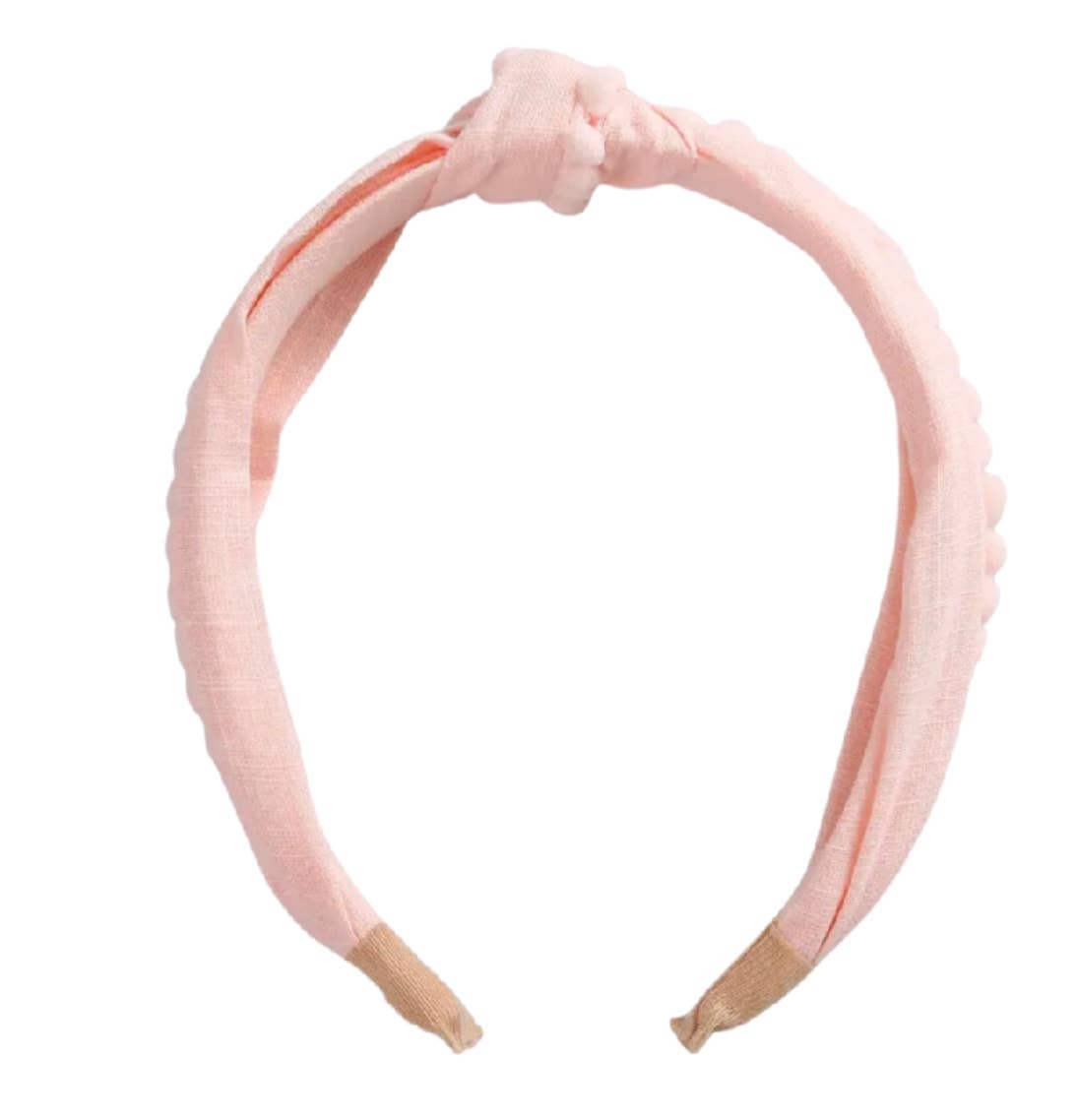 Preppy Pom Knot Headband - Light Pink