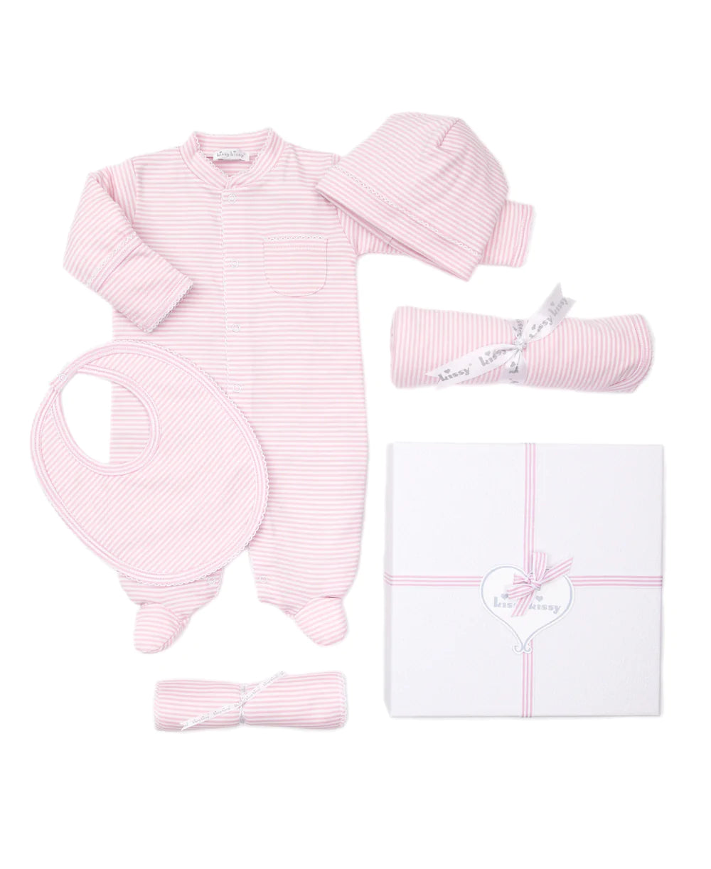 Simple Stripes Pink 5PC Gift Set w/ Gift Box