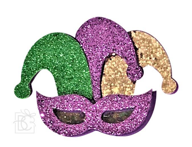 Glitter Jester Hat Mardi Gras Shaker on Clip