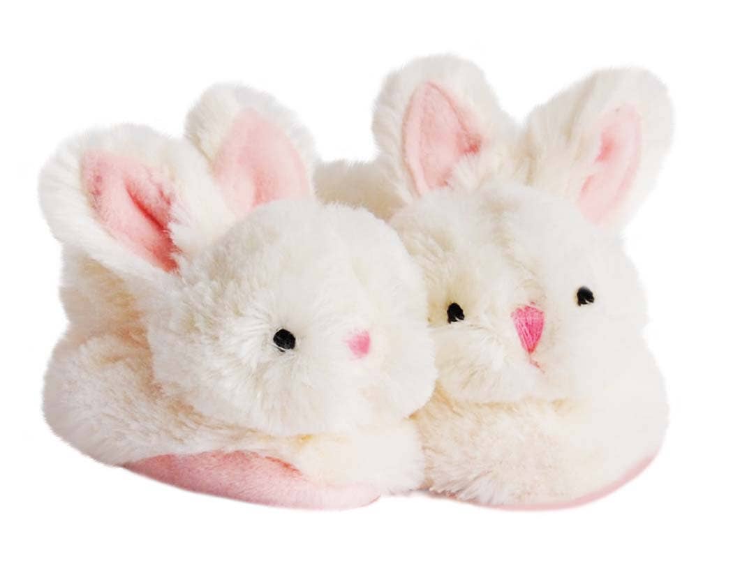 Pink Bunny Booties with Rattle - Size 0/6 months