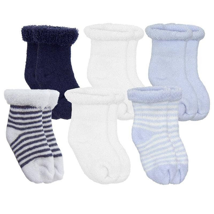 Socks Terry - Pack Of 6 Blue-White-Navy