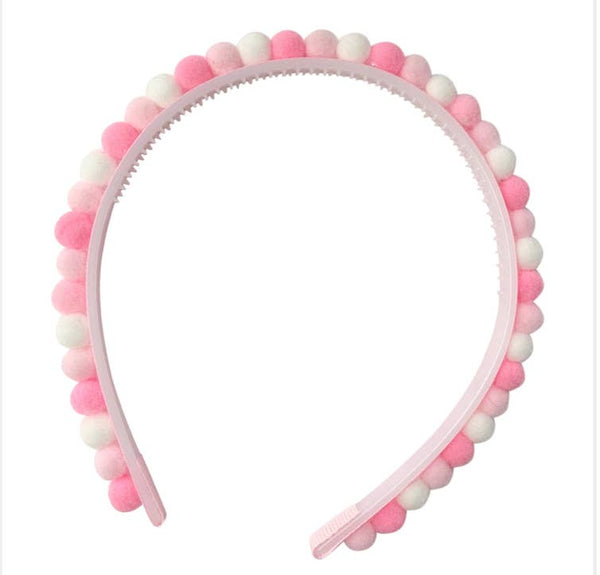 Pink Party Pom Pom Headband
