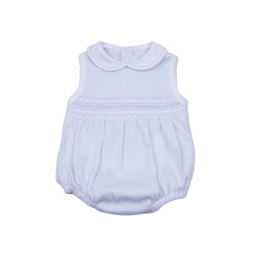 Boys Fuzzy Cotton Boll on Blue Romper by Three Sisters