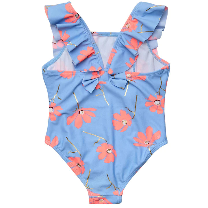 Beach Bloom Ruffle Shoulder Swimsuit
