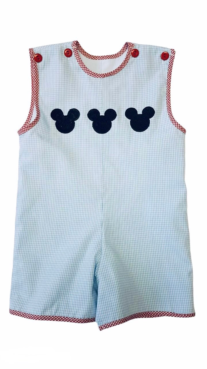 Blue Gingham Embroidered Mickey BUBBLE