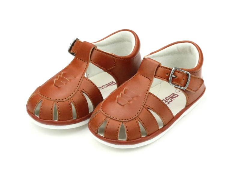 Henry Caged Leather Sandal (Baby) Cognac